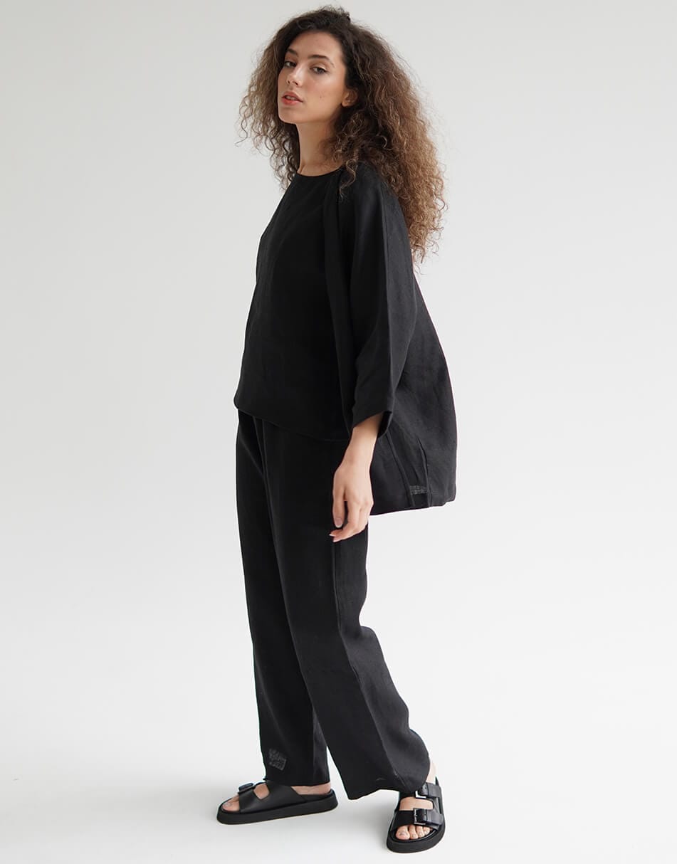 Льняний жіночий костюм із брюками Etape EW 3 Linen Black