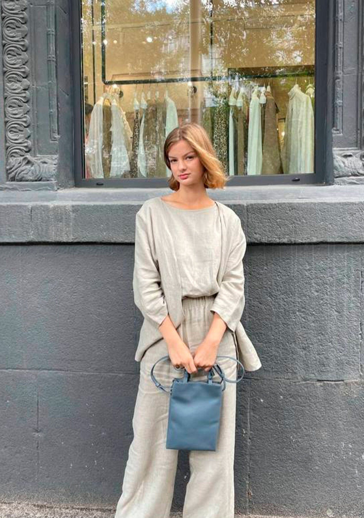 Льняний жіночий костюм із брюками Etape EW 3 Linen Olive