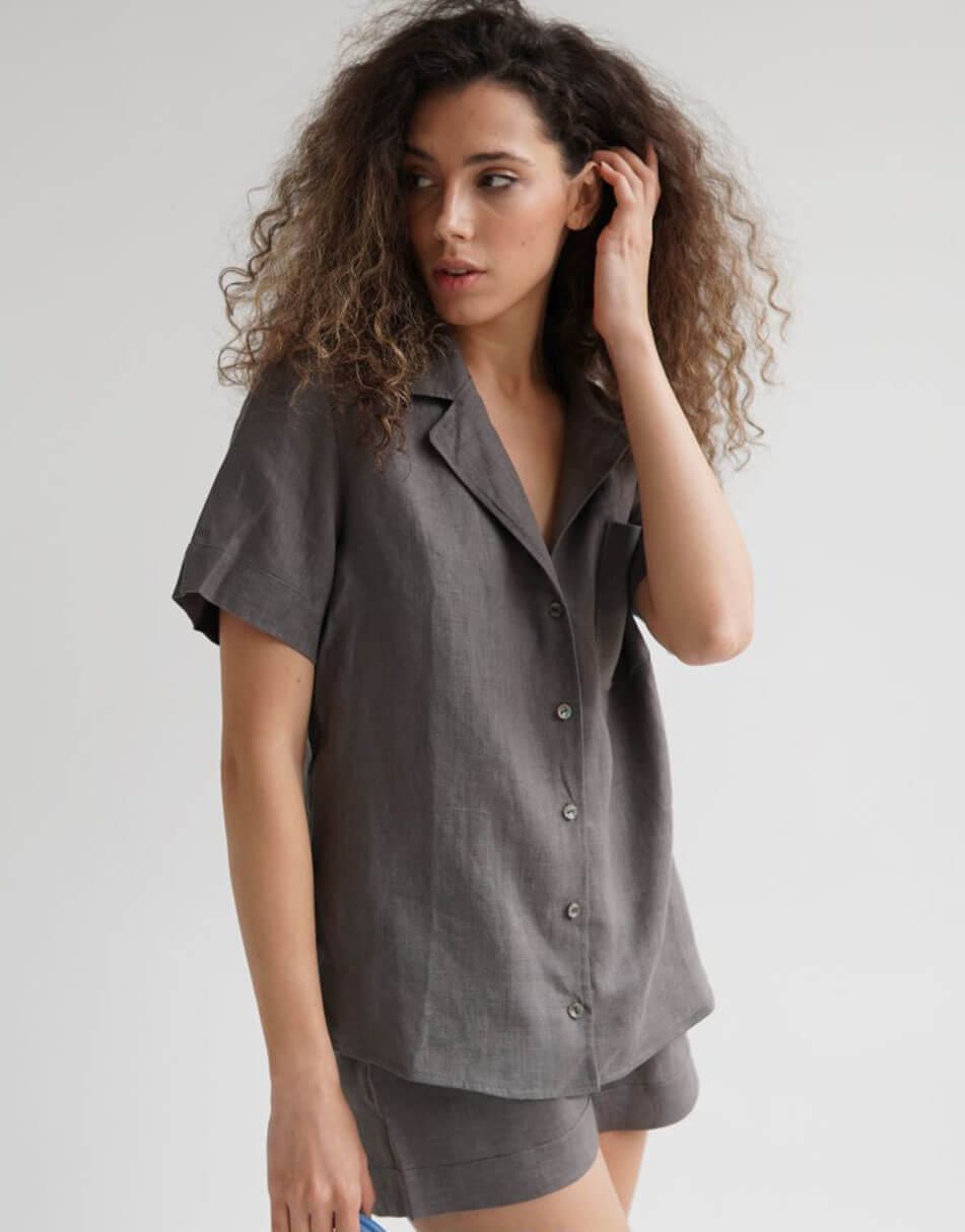 Льняний жіночий костюм із шортами Etape EW suit linen Gray