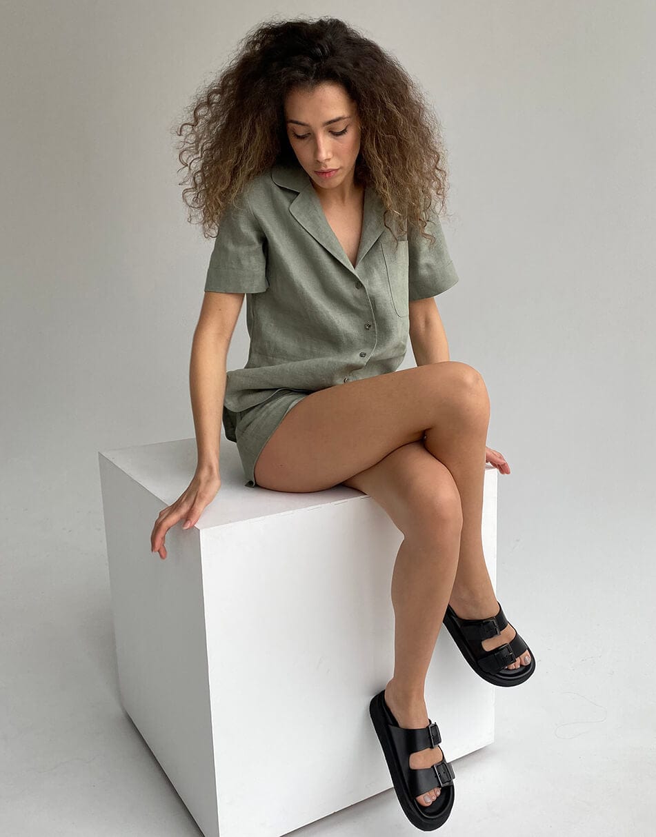 Льняний жіночий костюм із шортами Etape EW suit linen Mint