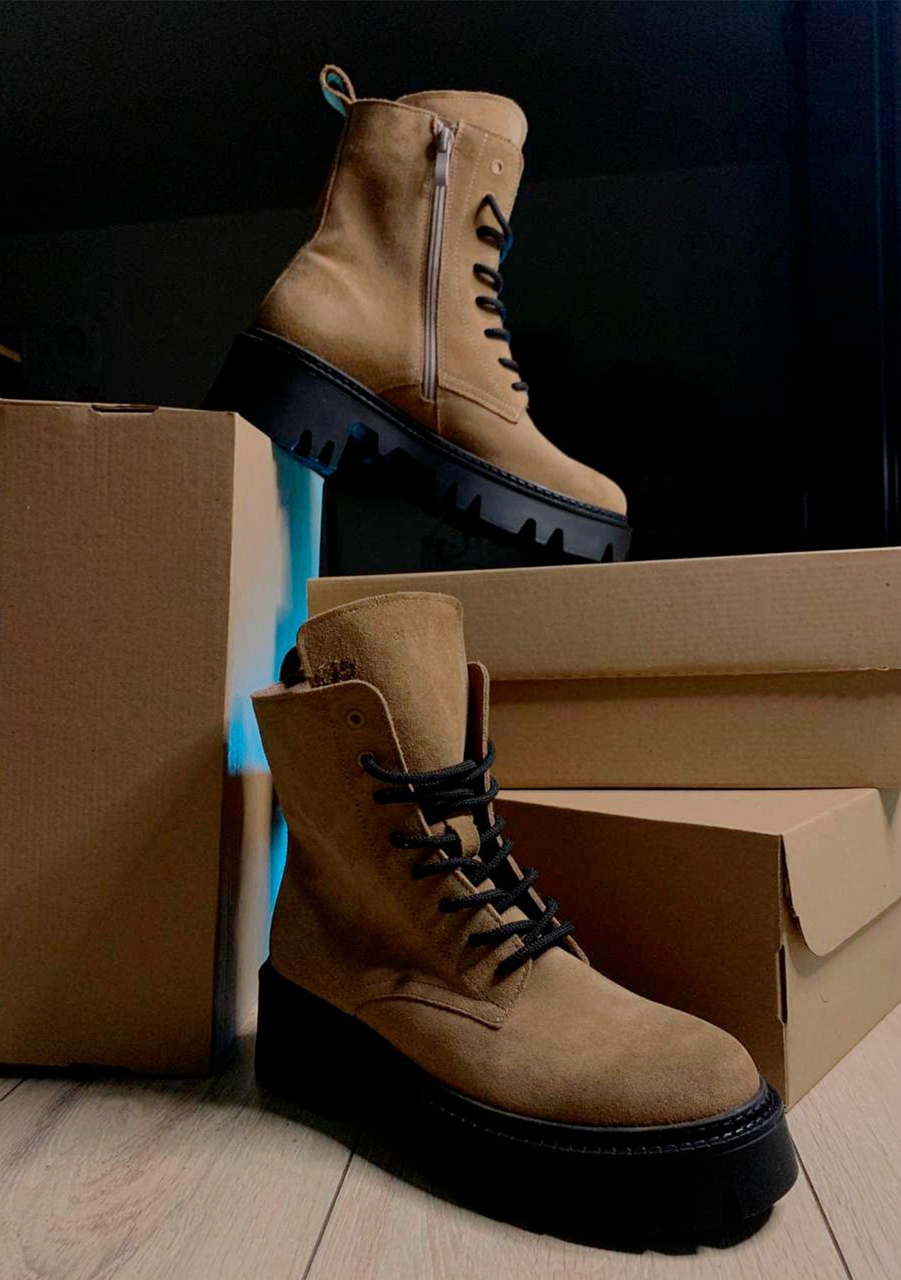 Черевики жіночі замшеві утеплені Etape FUR BOOTS VELOR Capuccino