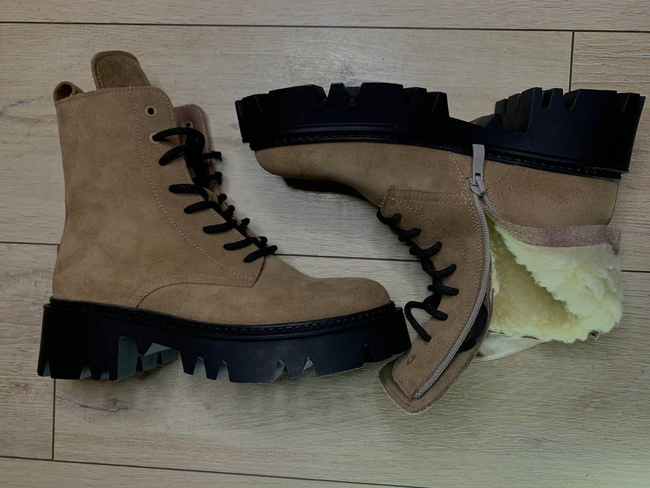 Черевики жіночі замшеві утеплені Etape FUR BOOTS VELOR Capuccino