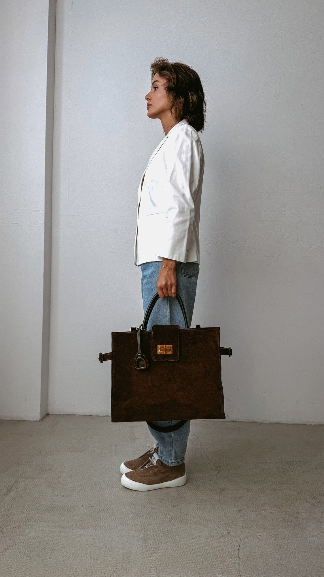 Сумка замшева Etape Milano Grande Suede Chocolate