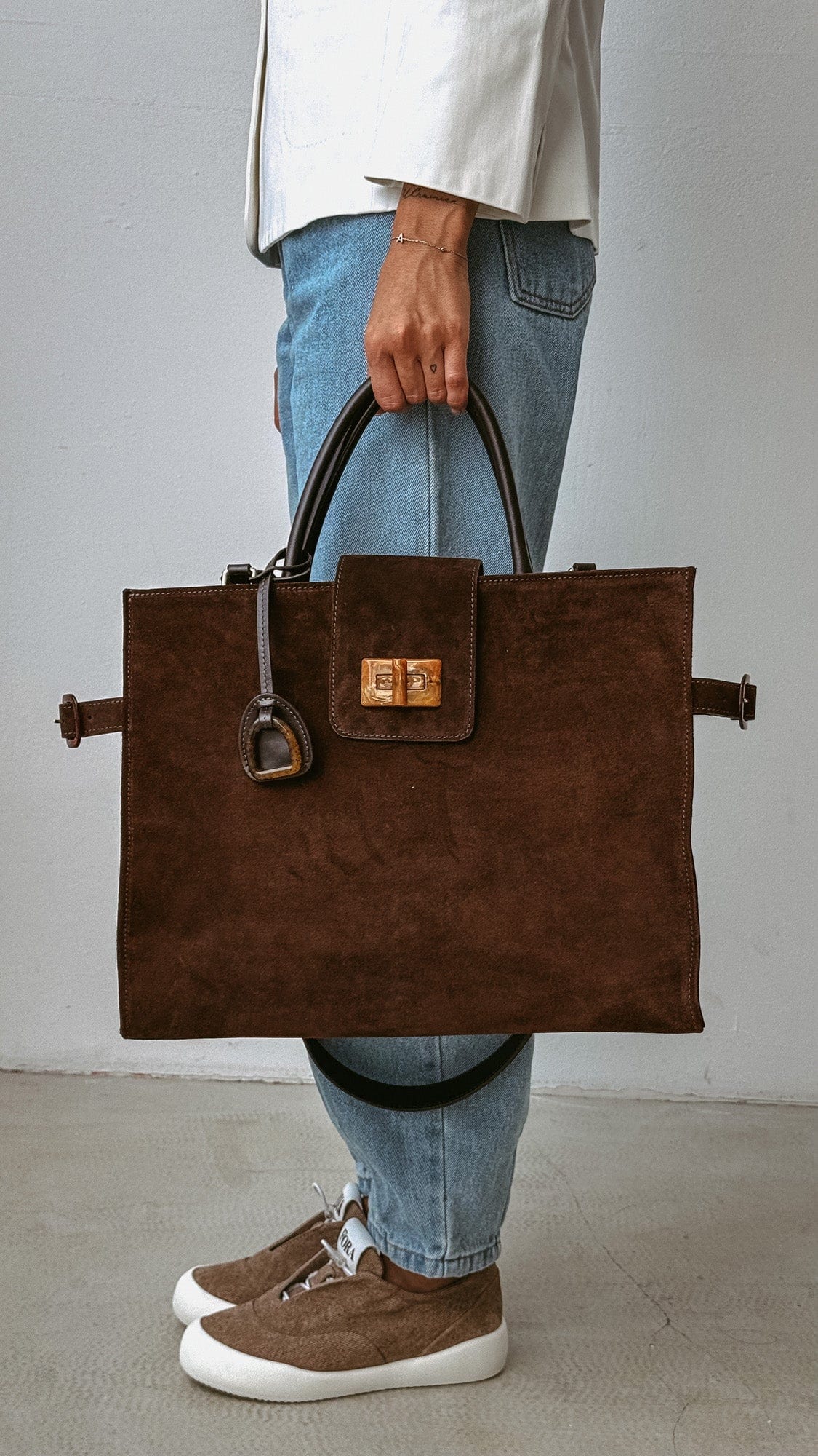 Сумка замшева Etape Milano Grande Suede Chocolate