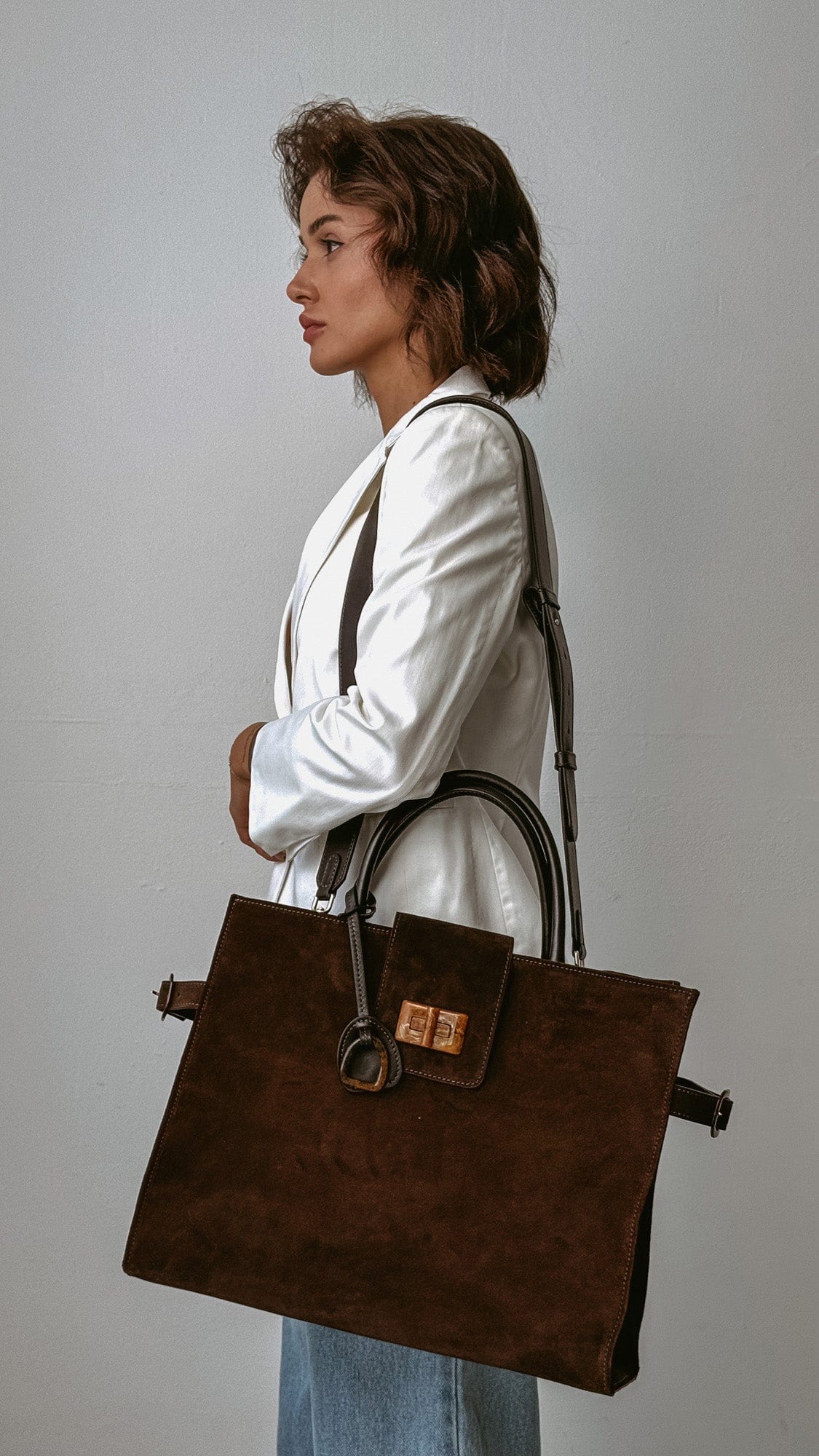 Сумка замшева Etape Milano Grande Suede Chocolate