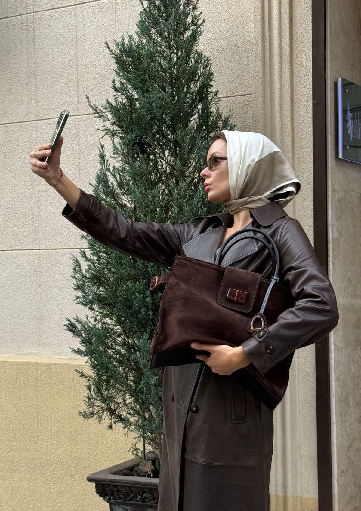 Сумка замшева Etape Milano Grande Suede Chocolate