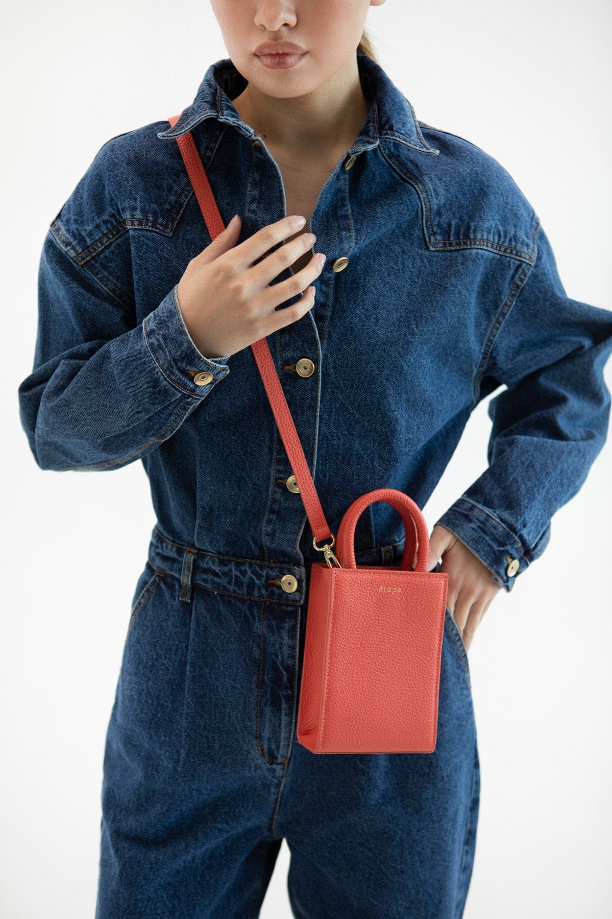 Сумка шкіряна Etape MIMI BAG Coral Кораловий