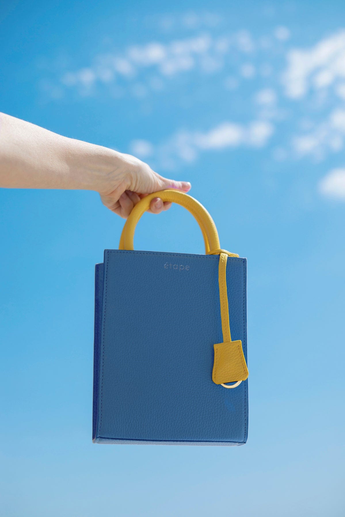 Сумка шкіряна Etape TOY BAG 888 BY Блакитний / жовтий