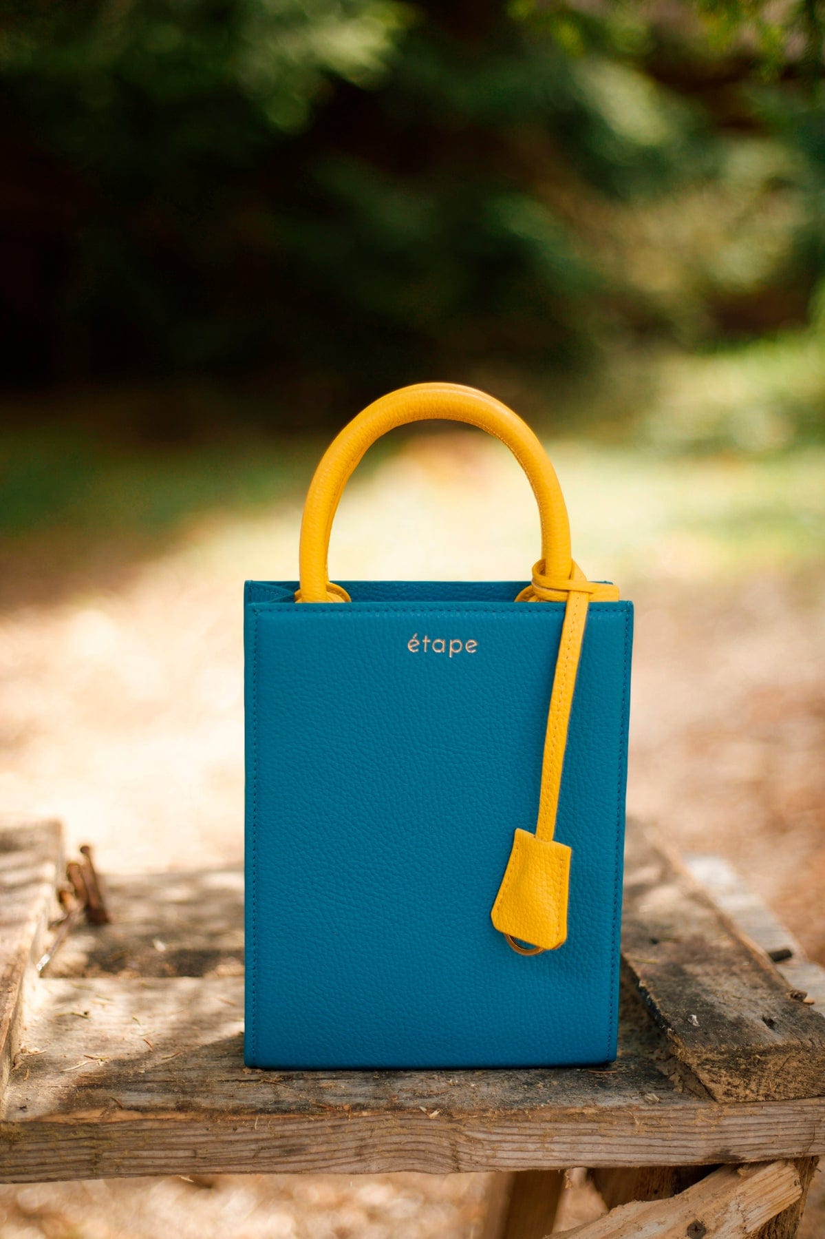Сумка шкіряна Etape TOY BAG 888 BY Блакитний / жовтий