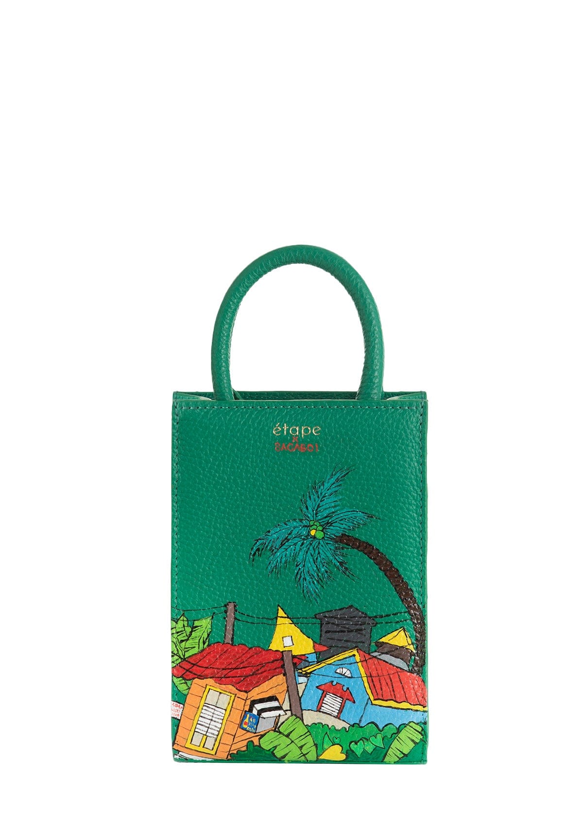 Сумка шкіряна Ètape X Sagaboi Hand Painted Green MINI Bag