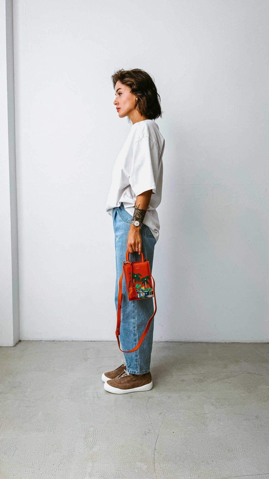 Сумка шкіряна Ètape X Sagaboi Hand Painted MIMI Bag Orange