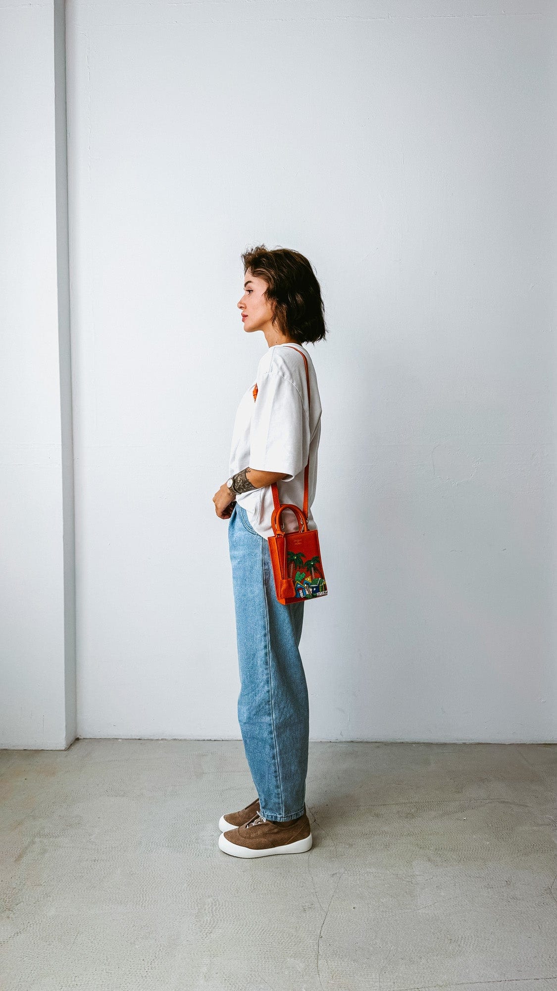 Сумка шкіряна Ètape X Sagaboi Hand Painted MIMI Bag Orange