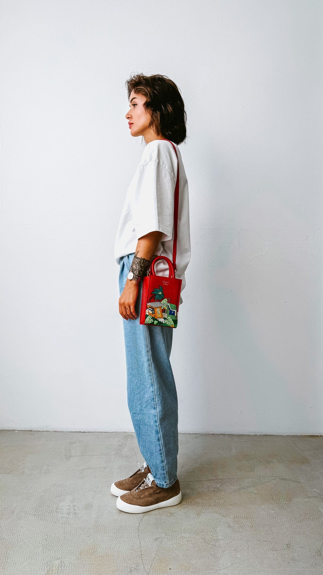 Сумка шкіряна Ètape X Sagaboi Hand Painted MIMI Bag Red Limited Edition