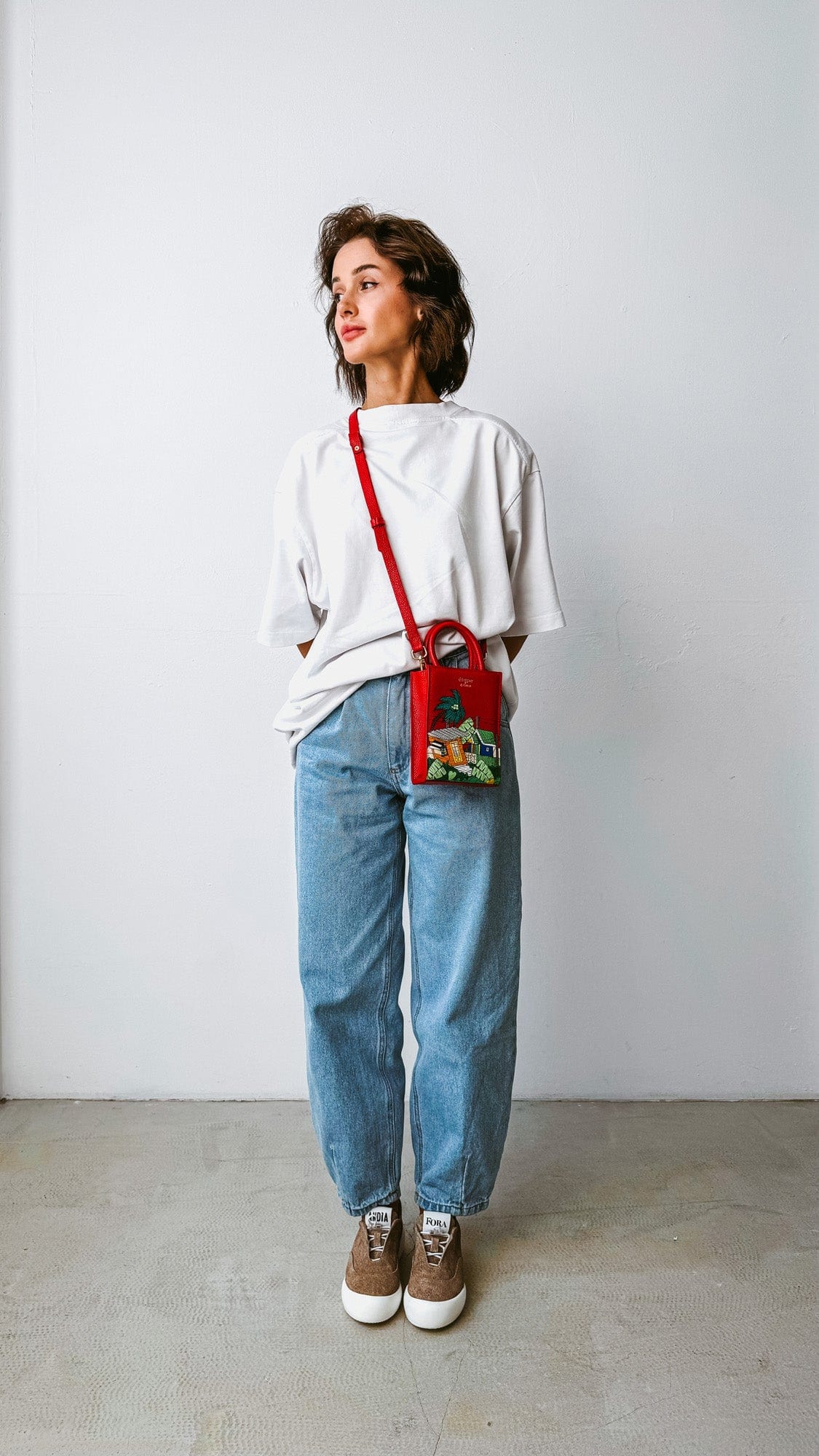 Сумка шкіряна Ètape X Sagaboi Hand Painted MIMI Bag Red Limited Edition