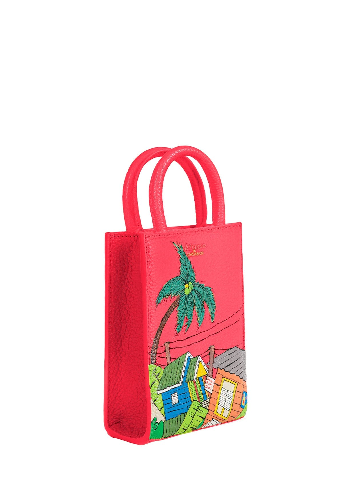 Сумка шкіряна Ètape X Sagaboi Hand Painted Red MINI Bag Limited Edition