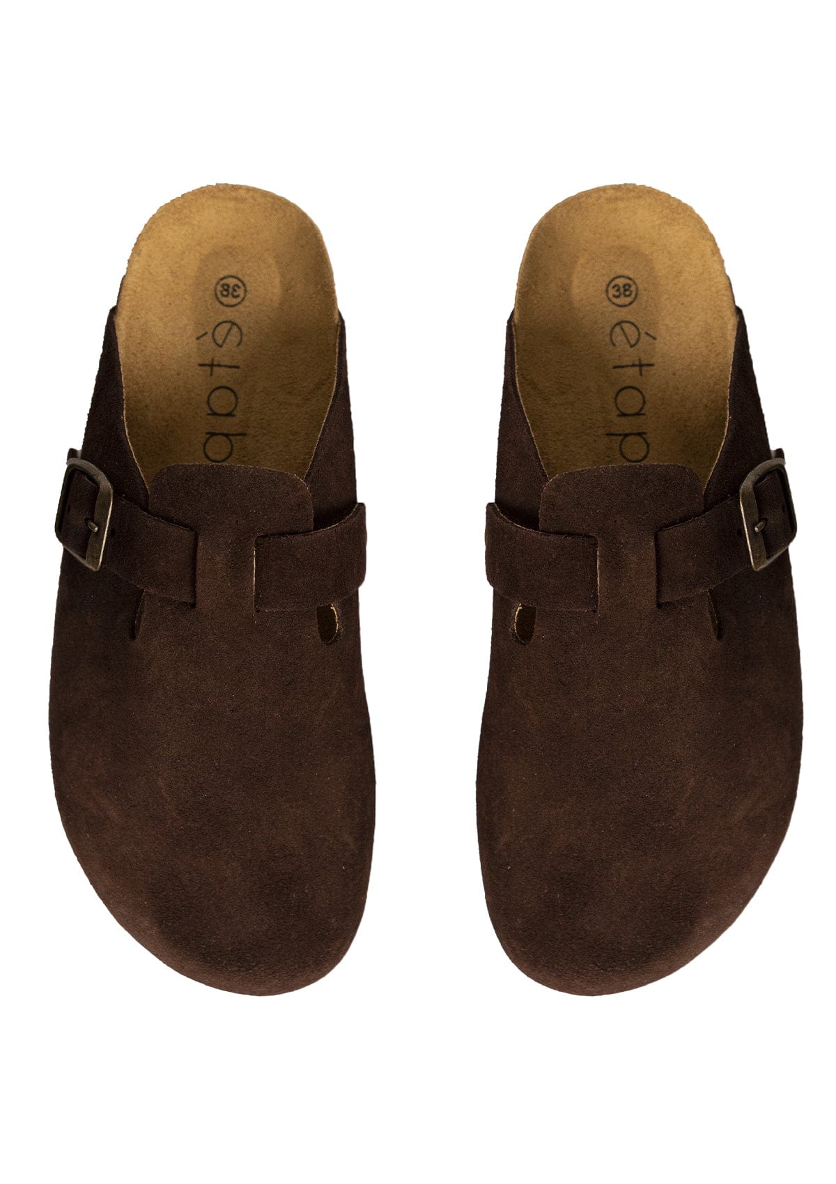 Suede Clogs Etape Marron