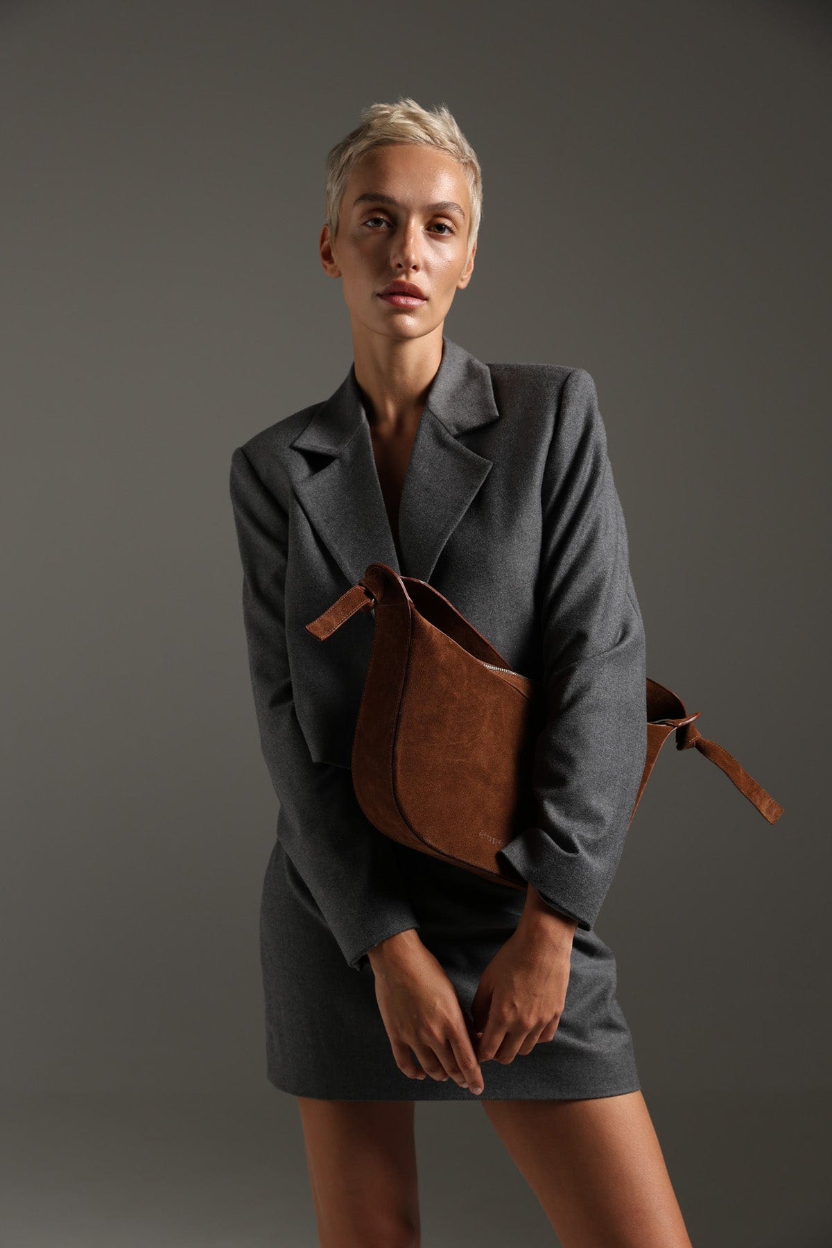 Сумка замшева Etape Croissant Grande Chocolate Suede