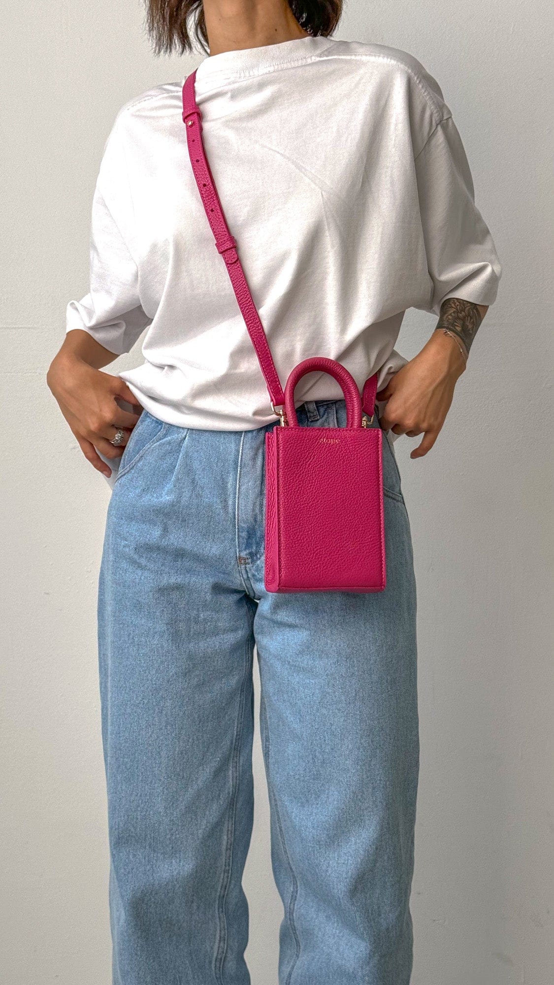 Сумка шкіряна Etape MIMI BAG Fuchsia Фуксія