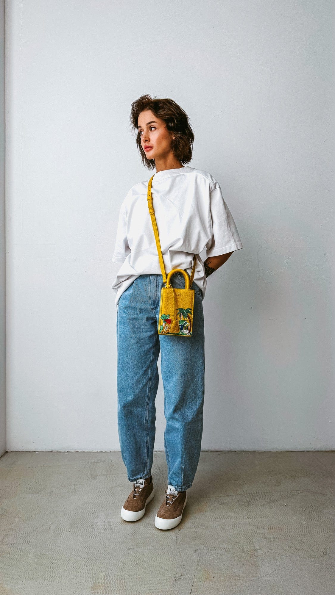 Сумка шкіряна Ètape X Sagaboi Hand Painted MIMI Bag Yellow