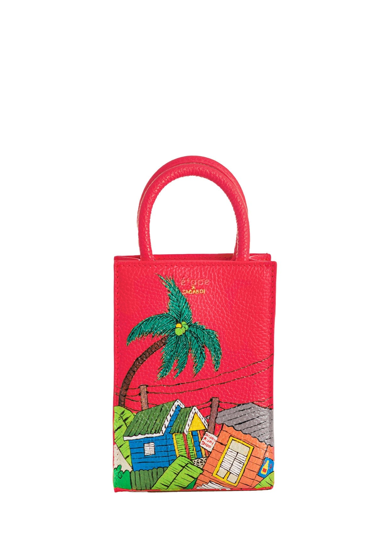 Сумка шкіряна Ètape X Sagaboi Hand Painted Red MINI Bag Limited Edition