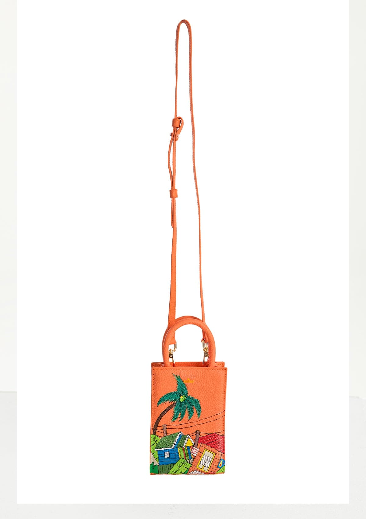 Сумка шкіряна Ètape X Sagaboi MIMI BAG Hand Painted Orange